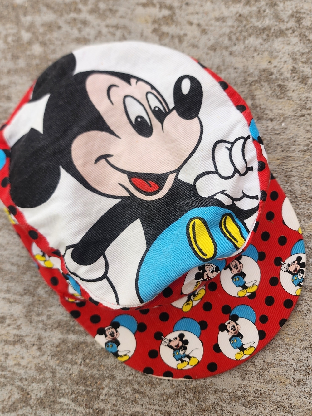Vintage Walt Disney Mickey Mouse Painters Red Kids Painters Cap Hat, Sz 3-7